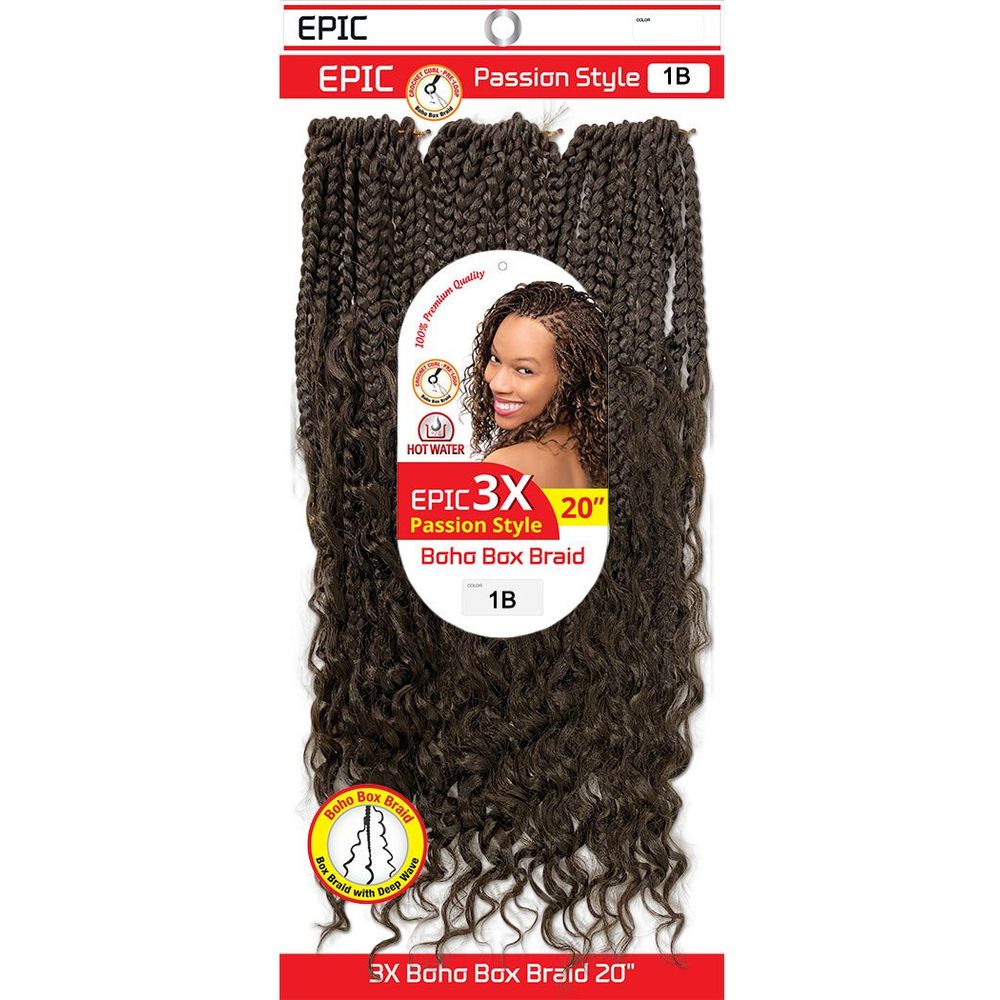 Epic Passion Style Synthetic Crochet - 3X Boho Box Braid 20" - Beauty Exchange Beauty Supply