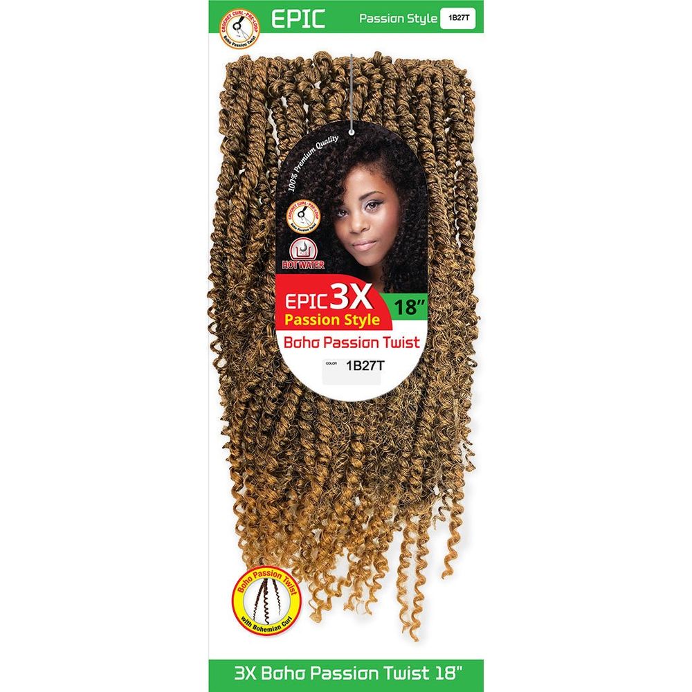 Epic Passion Style Synthetic Crochet - 3X Boho Passion Twist 18" - Beauty Exchange Beauty Supply