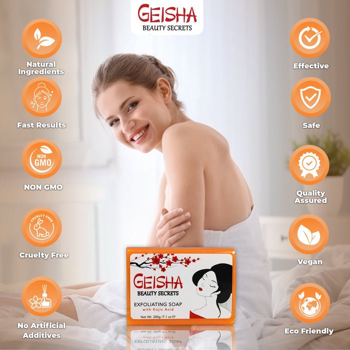 Mitchell Brands Geisha Beauty Secrets Kojic Acid Exfoliating Soap 7.1oz/200g - Beauty Exchange Beauty Supply