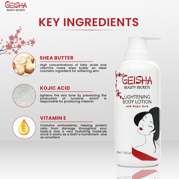 Mitchell Brands Geisha Beauty Secrets Kojic Acid Lightening Body Lotion 13.5oz/400ml - Beauty Exchange Beauty Supply