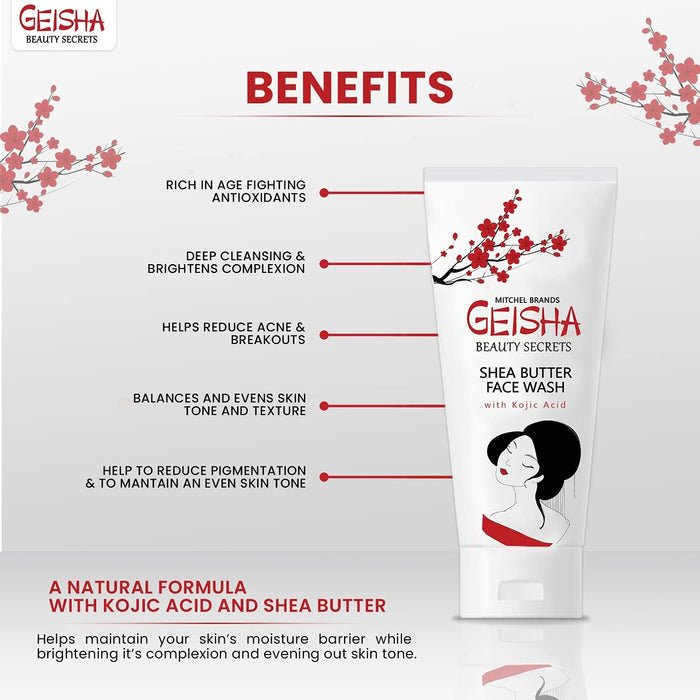 Mitchell Brands Geisha Beauty Secrets Kojic Acid Shea Butter Face Wash 2oz/60ml - Beauty Exchange Beauty Supply