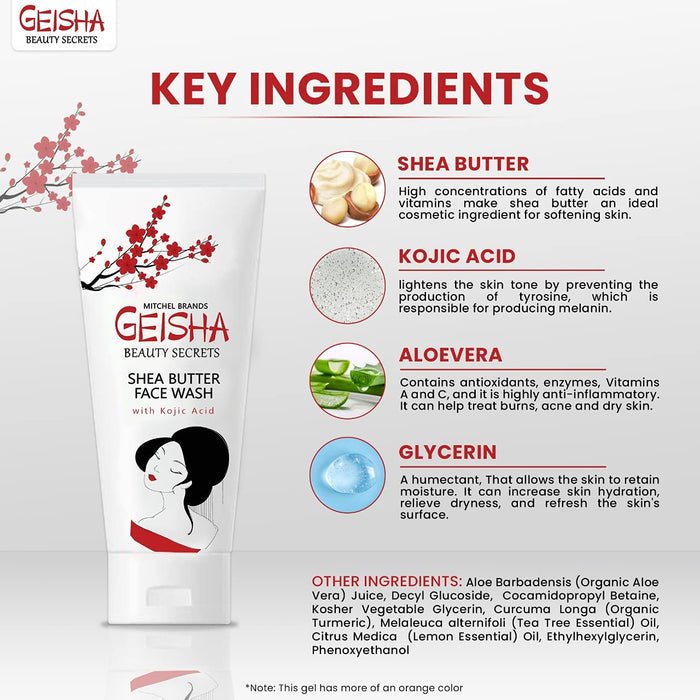 Mitchell Brands Geisha Beauty Secrets Kojic Acid Shea Butter Face Wash 2oz/60ml - Beauty Exchange Beauty Supply