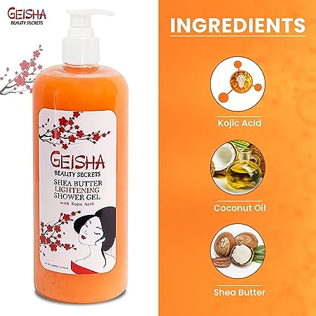 Mitchell Brands Geisha Beauty Secrets Kojic Acid Shea Butter Lightening Shower Gel 33oz/1000ml - Beauty Exchange Beauty Supply