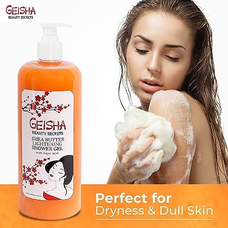 Mitchell Brands Geisha Beauty Secrets Kojic Acid Shea Butter Lightening Shower Gel 33oz/1000ml - Beauty Exchange Beauty Supply