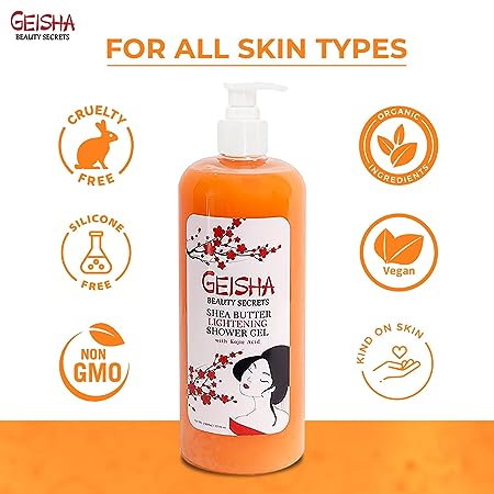 Mitchell Brands Geisha Beauty Secrets Kojic Acid Shea Butter Lightening Shower Gel 33oz/1000ml - Beauty Exchange Beauty Supply