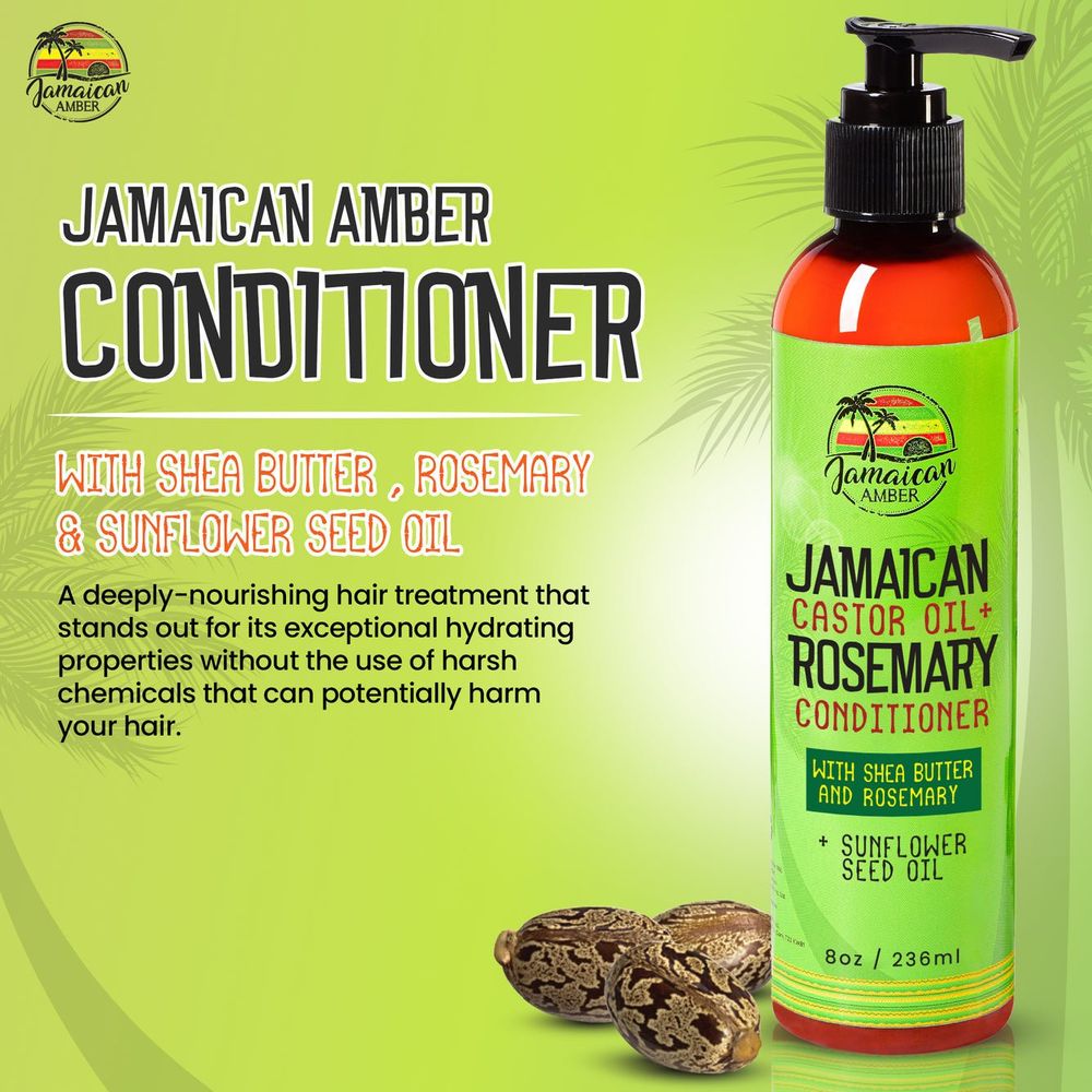 Mitchell Brands Jamaican Amber Jamaican Castor Oil+ Rosemary Conditioner 8oz/236ml - Beauty Exchange Beauty Supply