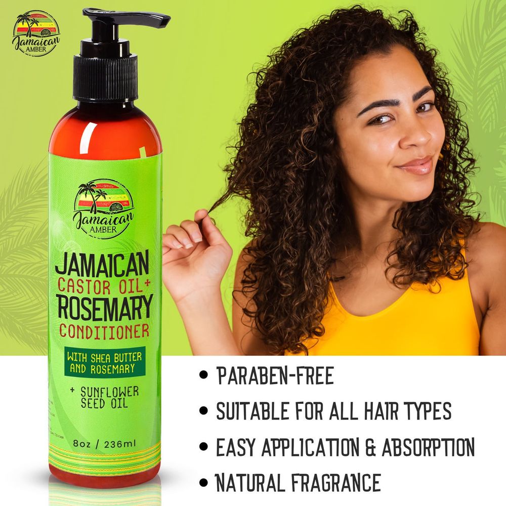 Mitchell Brands Jamaican Amber Jamaican Castor Oil+ Rosemary Conditioner 8oz/236ml - Beauty Exchange Beauty Supply