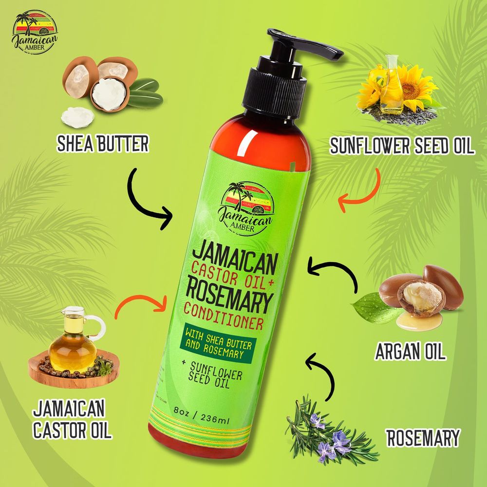 Mitchell Brands Jamaican Amber Jamaican Castor Oil+ Rosemary Conditioner 8oz/236ml - Beauty Exchange Beauty Supply