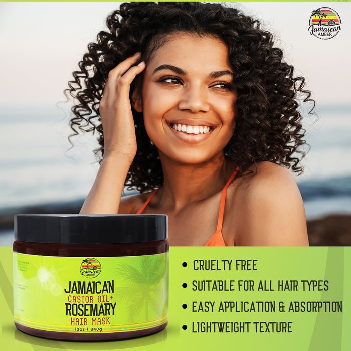 Mitchell Brands Jamaican Amber Jamaican Castor Oil+ Rosemary Hair Masque 12oz/354ml - Beauty Exchange Beauty Supply