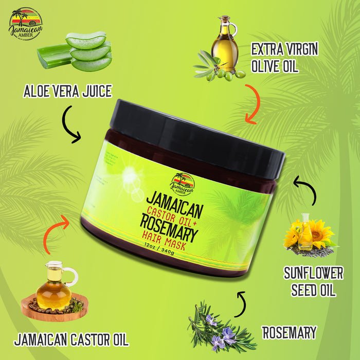 Mitchell Brands Jamaican Amber Jamaican Castor Oil+ Rosemary Hair Masque 12oz/354ml - Beauty Exchange Beauty Supply