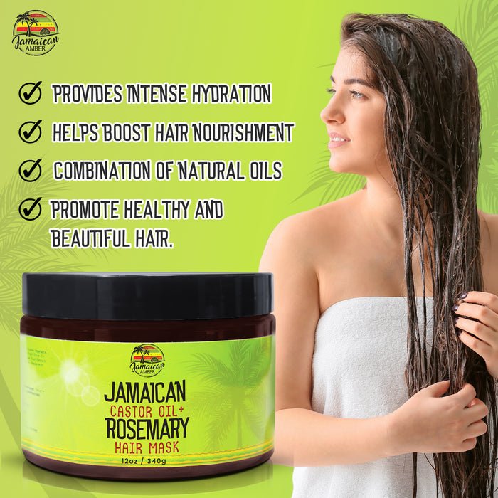 Mitchell Brands Jamaican Amber Jamaican Castor Oil+ Rosemary Hair Masque 12oz/354ml - Beauty Exchange Beauty Supply