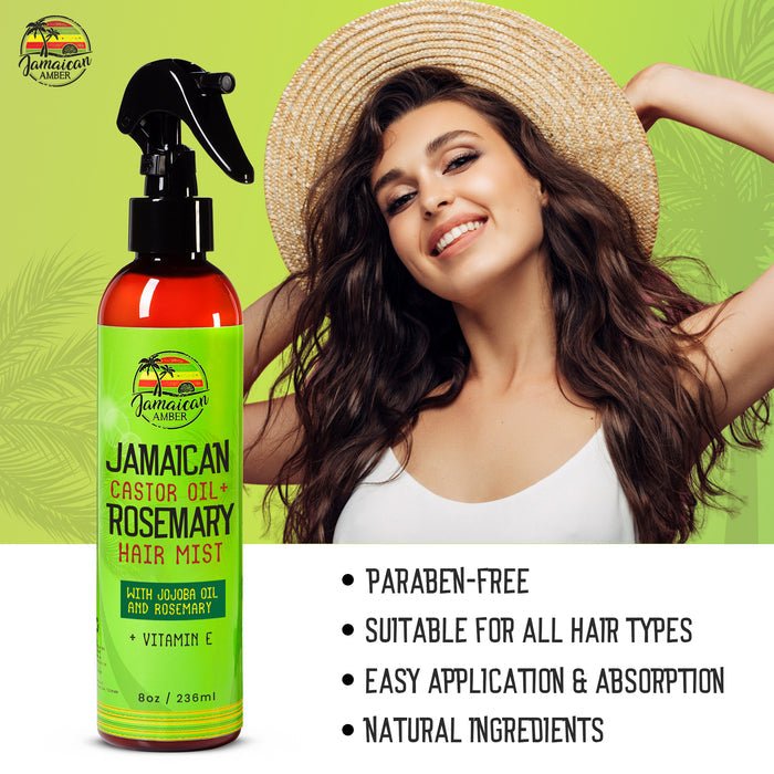 Mitchell Brands Jamaican Amber Jamaican Castor Oil+ Rosemary Hair Mist 8oz/236ml - Beauty Exchange Beauty Supply