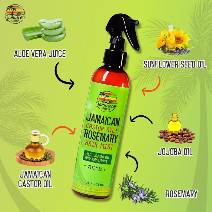 Mitchell Brands Jamaican Amber Jamaican Castor Oil+ Rosemary Hair Mist 8oz/236ml - Beauty Exchange Beauty Supply