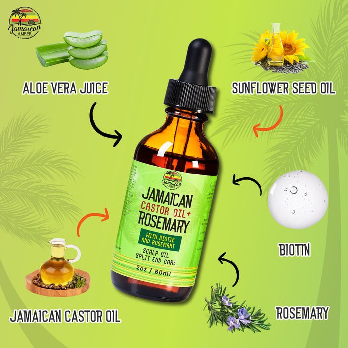 Mitchell Brands Jamaican Amber Jamaican Castor Oil+ Rosemary Hair Oil 2oz/60ml - Beauty Exchange Beauty Supply