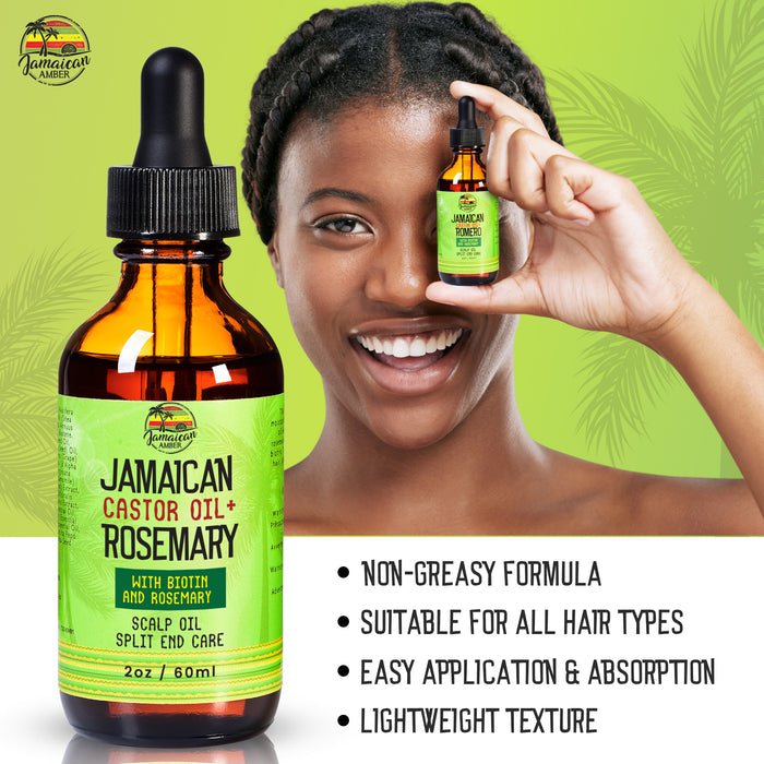 Mitchell Brands Jamaican Amber Jamaican Castor Oil+ Rosemary Hair Oil 2oz/60ml - Beauty Exchange Beauty Supply