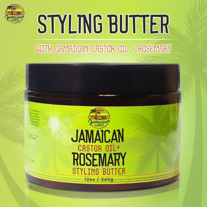 Mitchell Brands Jamaican Amber Jamaican Castor Oil+ Rosemary Hair Styling Butter 12oz/354ml - Beauty Exchange Beauty Supply