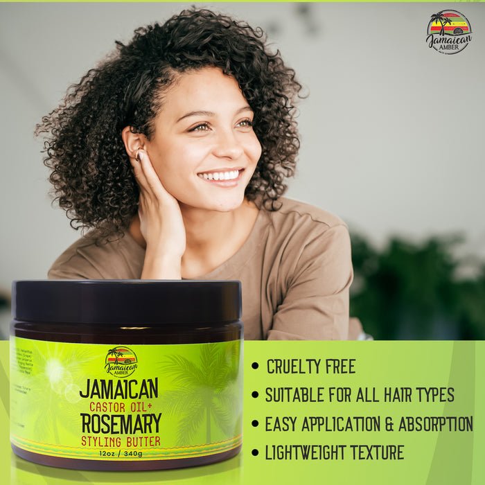 Mitchell Brands Jamaican Amber Jamaican Castor Oil+ Rosemary Hair Styling Butter 12oz/354ml - Beauty Exchange Beauty Supply