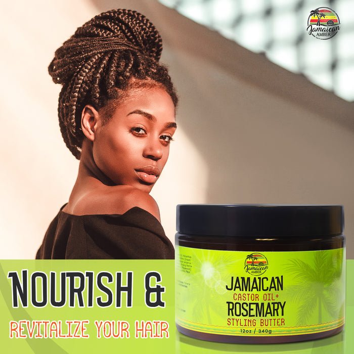 Mitchell Brands Jamaican Amber Jamaican Castor Oil+ Rosemary Hair Styling Butter 12oz/354ml - Beauty Exchange Beauty Supply