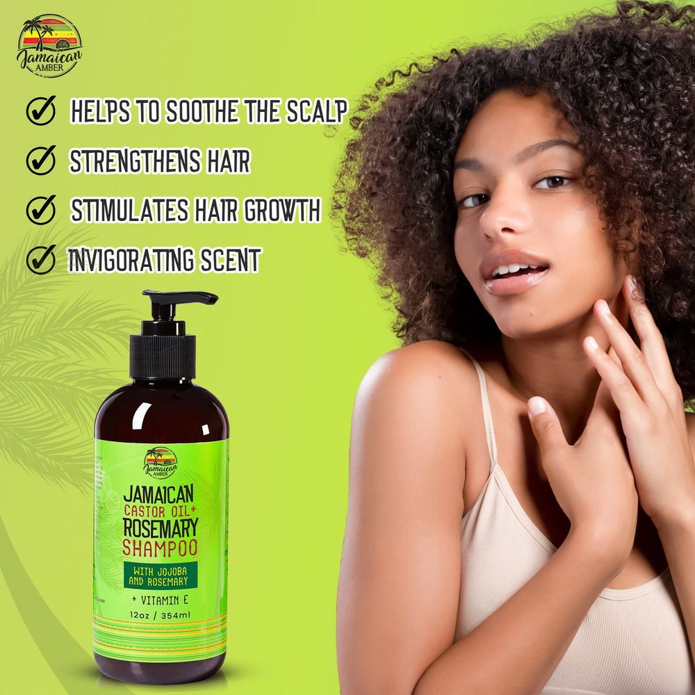 Mitchell Brands Jamaican Amber Jamaican Castor Oil+ Rosemary Shampoo 12oz/354ml - Beauty Exchange Beauty Supply