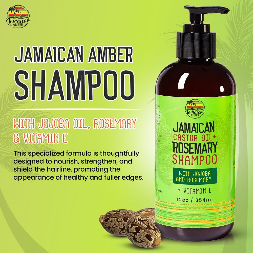 Mitchell Brands Jamaican Amber Jamaican Castor Oil+ Rosemary Shampoo 12oz/354ml - Beauty Exchange Beauty Supply