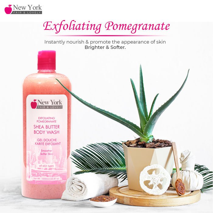 Mitchell Brands New York Fair & Lovely Exfoliating Pomegranate Shea Butter Body Wash 33.81oz/1000ml - Beauty Exchange Beauty Supply