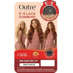 Outre 5"x 5" HD Lace Closure Lace Front Wig Human Hair Blend - Glam Curls 24" - Beauty Exchange Beauty Supply