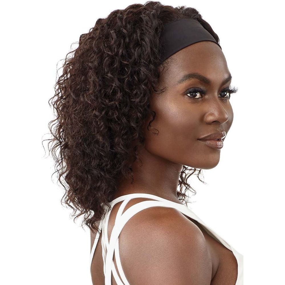 Outre Headband Wig 100% Human Hair Wet & Wavy Headband Wig - Deep Wave 14" - Beauty Exchange Beauty Supply