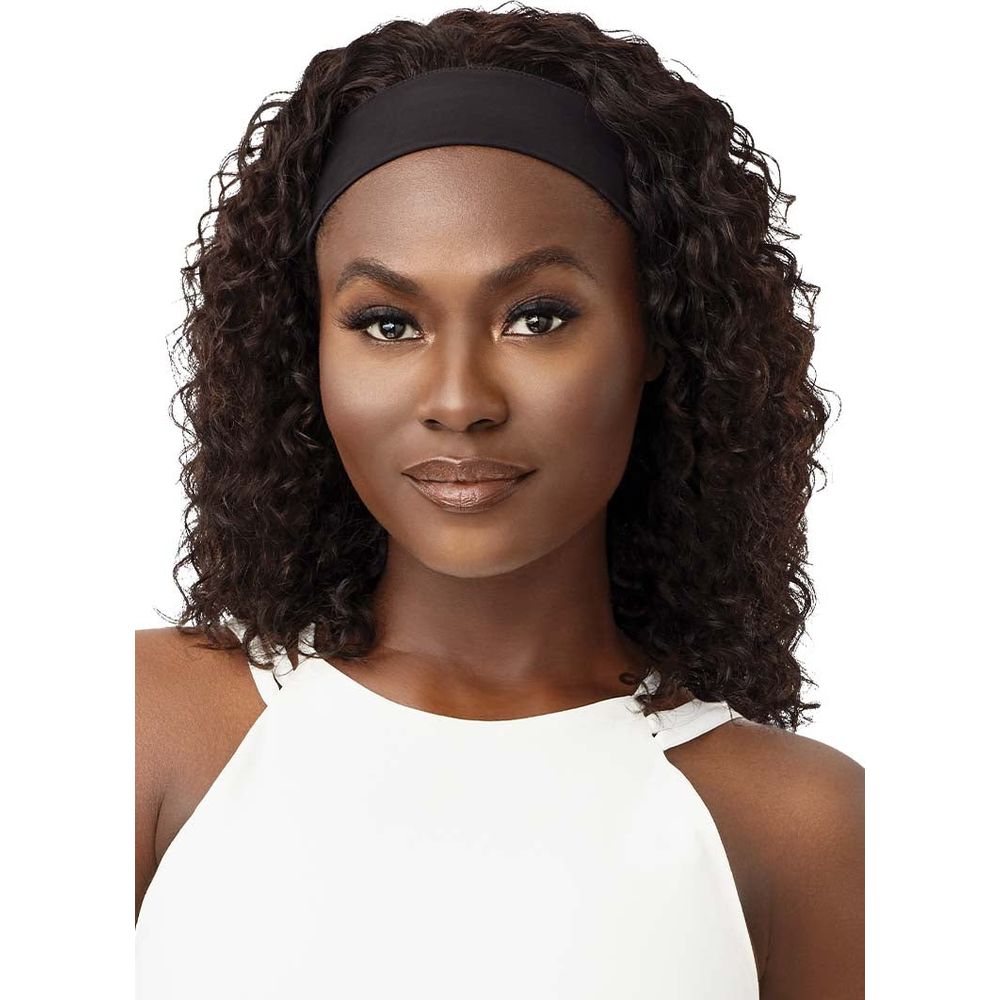 Outre Headband Wig 100% Human Hair Wet & Wavy Headband Wig - Deep Wave 14" - Beauty Exchange Beauty Supply