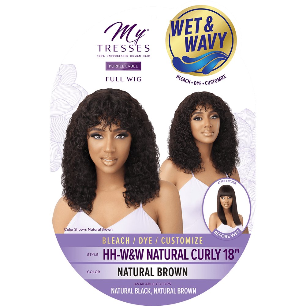 Outre MyTresses Purple Label 100% Human Hair Wet & Wavy Full Wig - Natural Curly 18" - Beauty Exchange Beauty Supply