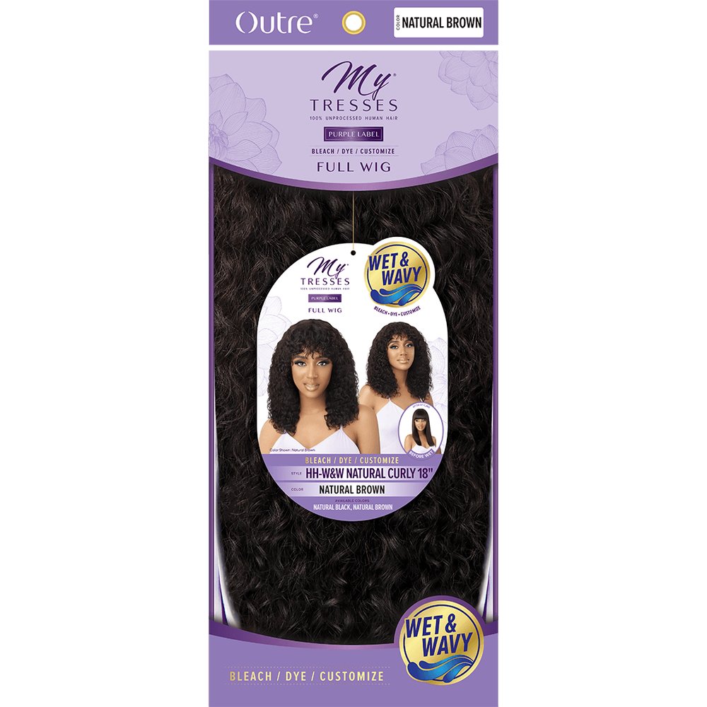 Outre MyTresses Purple Label 100% Human Hair Wet & Wavy Full Wig - Natural Curly 18" - Beauty Exchange Beauty Supply