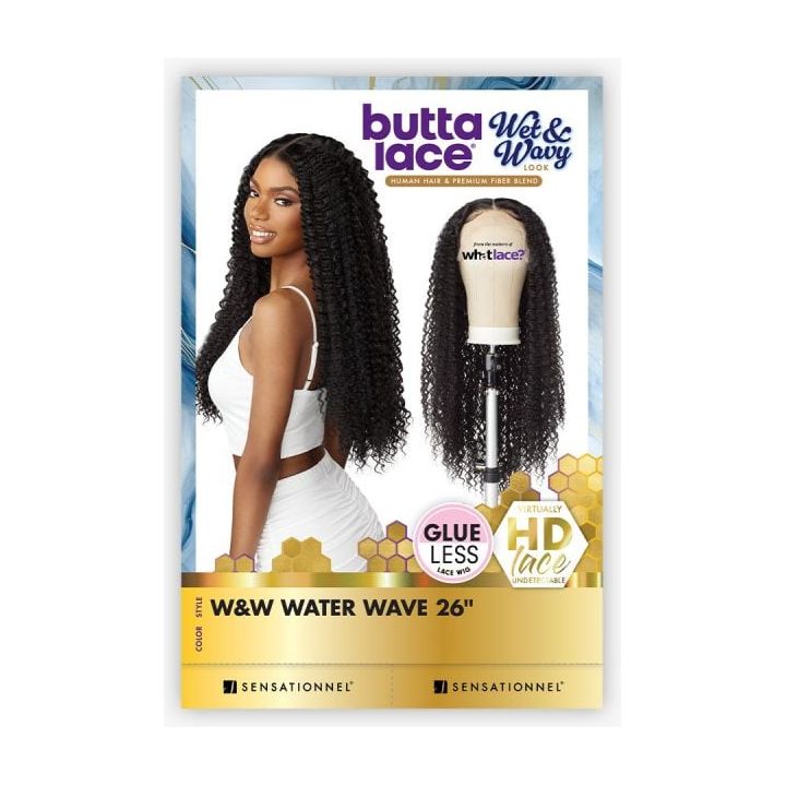 Sensationnel Butta Lace Wet & Wavy Human Hair Blend HD Lace Front Wig - Water Wave 26" - Beauty Exchange Beauty Supply