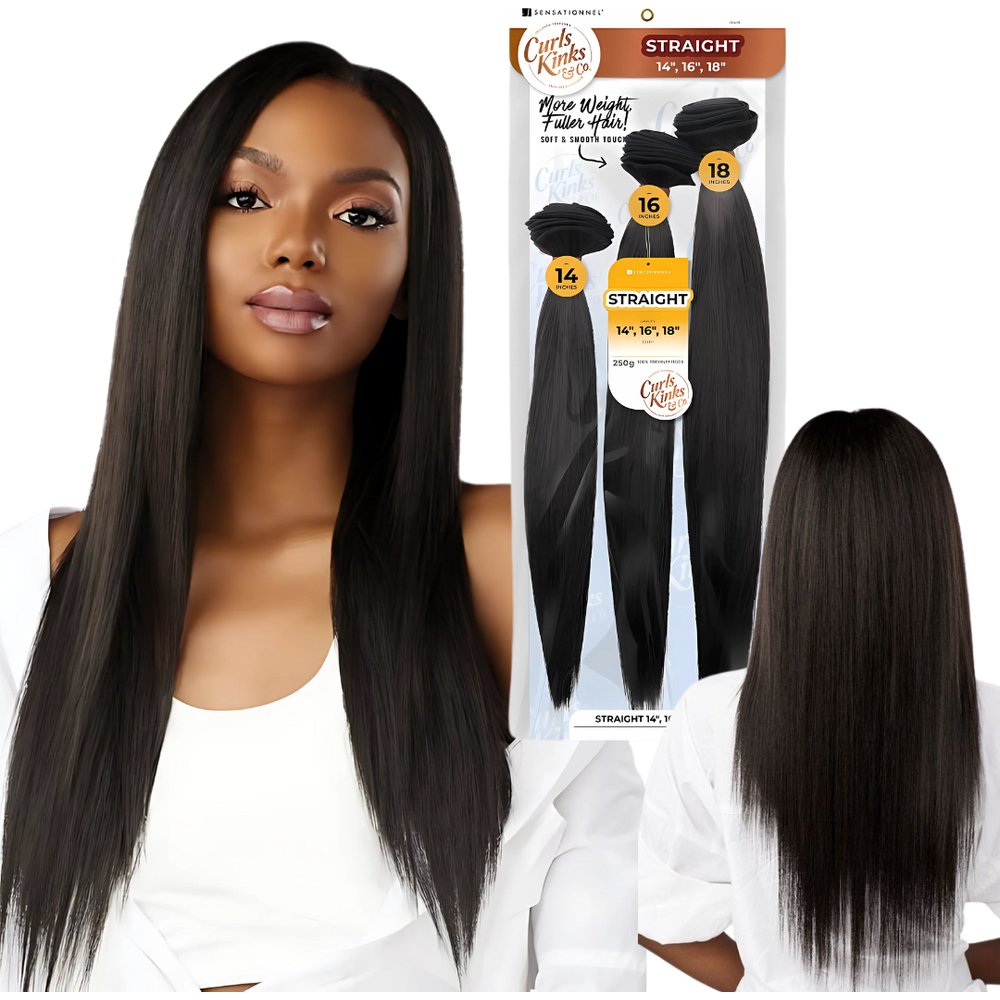 Sensationnel Curls Kinks & Co 100% Premium Fiber Multipack - Straight - Beauty Exchange Beauty Supply