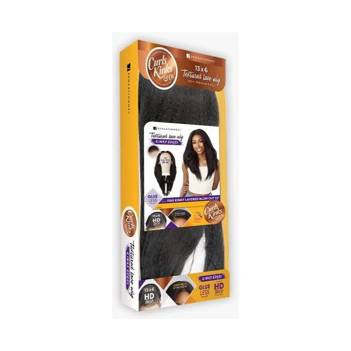 Sensationnel Curls Kinks & Co Kinky Edges 13x6 Synthetic HD Lace Front Wig - Kinky Layered Blowout 22" - Beauty Exchange Beauty Supply