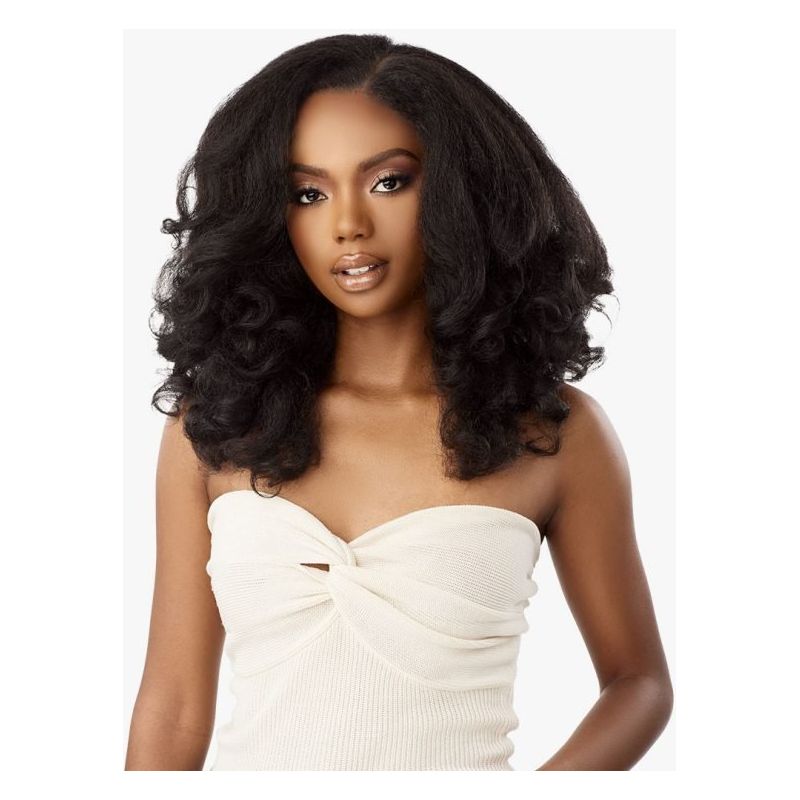 Sensationnel Curls Kinks & Co Kinky Edges Y - Part Synthetic HD Lace Front Wig - Kinky Roller Set 16" - Beauty Exchange Beauty Supply