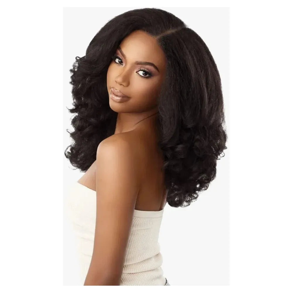 Sensationnel Curls Kinks & Co Kinky Edges Y - Part Synthetic HD Lace Front Wig - Kinky Roller Set 16" - Beauty Exchange Beauty Supply