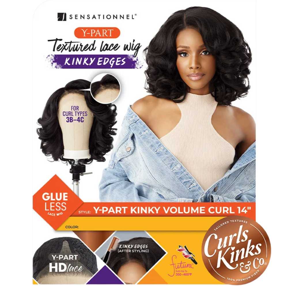 Sensationnel Curls Kinks & Co Kinky Edges Y - Part Synthetic HD Lace Front Wig - Kinky Volume Curl 14" - Beauty Exchange Beauty Supply