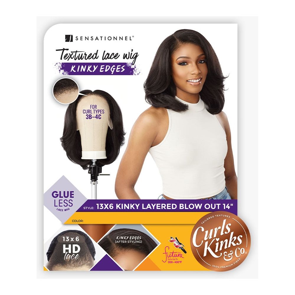 Sensationnel Kinky Edges 13x6 Synthetic HD Lace Front Wig - Kinky Blow Out 14" - Beauty Exchange Beauty Supply