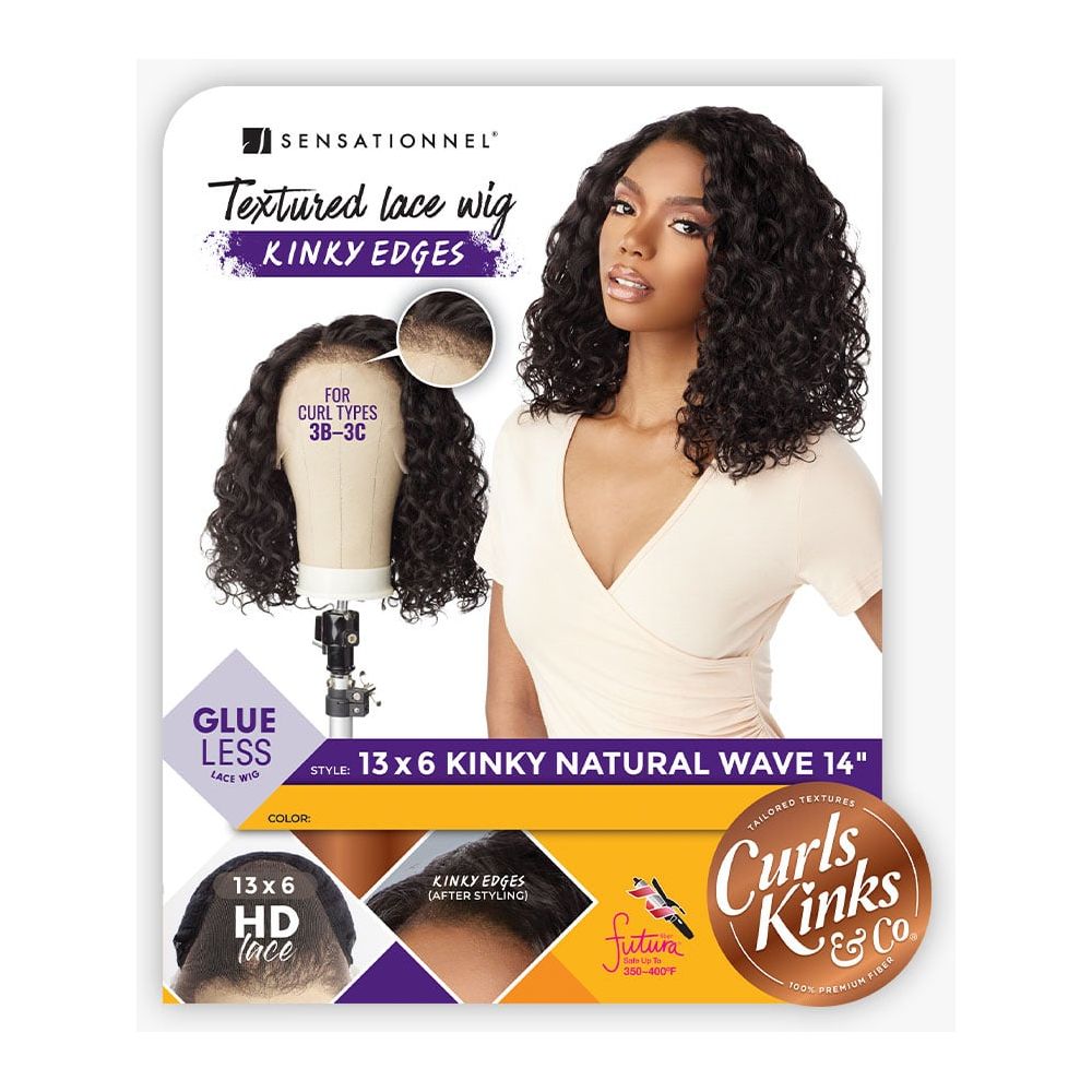 Sensationnel Kinky Edges 13x6 Synthetic HD Lace Front Wig - Kinky Natural Wave 14" - Beauty Exchange Beauty Supply