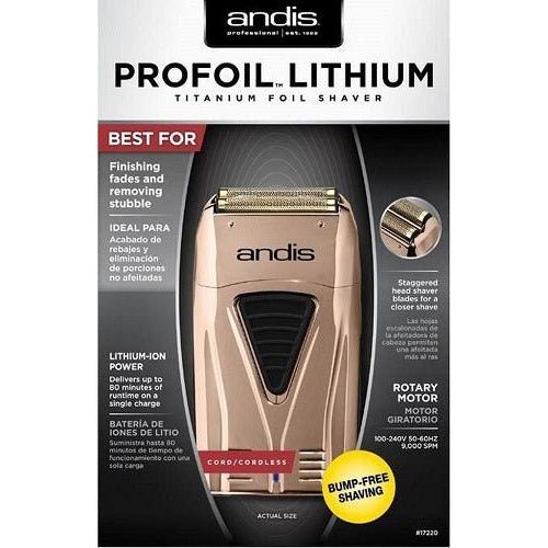 Andis Professional ProFoil Lithium Titanium Copper Foil Shaver - Beauty Exchange Beauty Supply