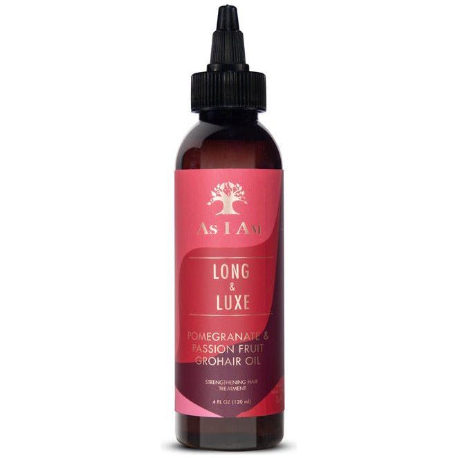 As I Am Long & Luxe Pomegranate & Passion Fruit GroHair Oil 4oz - Beauty Exchange Beauty Supply