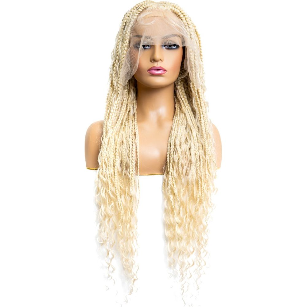 B & B Knotless Synthetic 100% Full HD Lace Wig - Triangle Bohemian Box Braid 32" - Beauty Exchange Beauty Supply