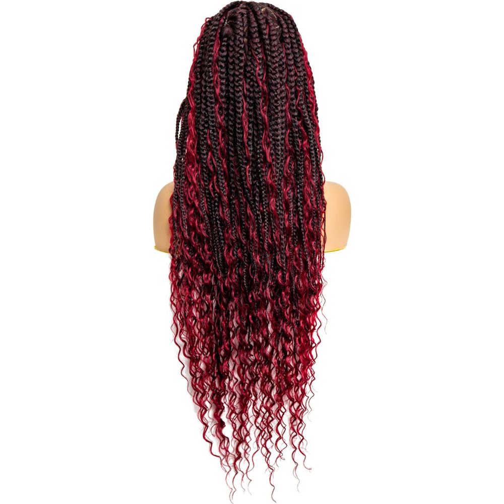 B & B Knotless Synthetic 100% Full HD Lace Wig - Triangle Bohemian Box Braid 32" - Beauty Exchange Beauty Supply