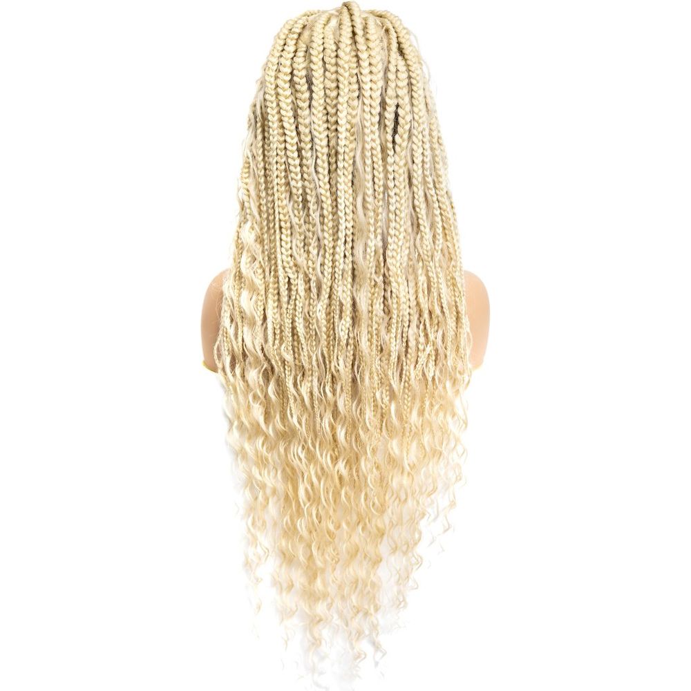 B & B Knotless Synthetic 100% Full HD Lace Wig - Triangle Bohemian Box Braid 32" - Beauty Exchange Beauty Supply