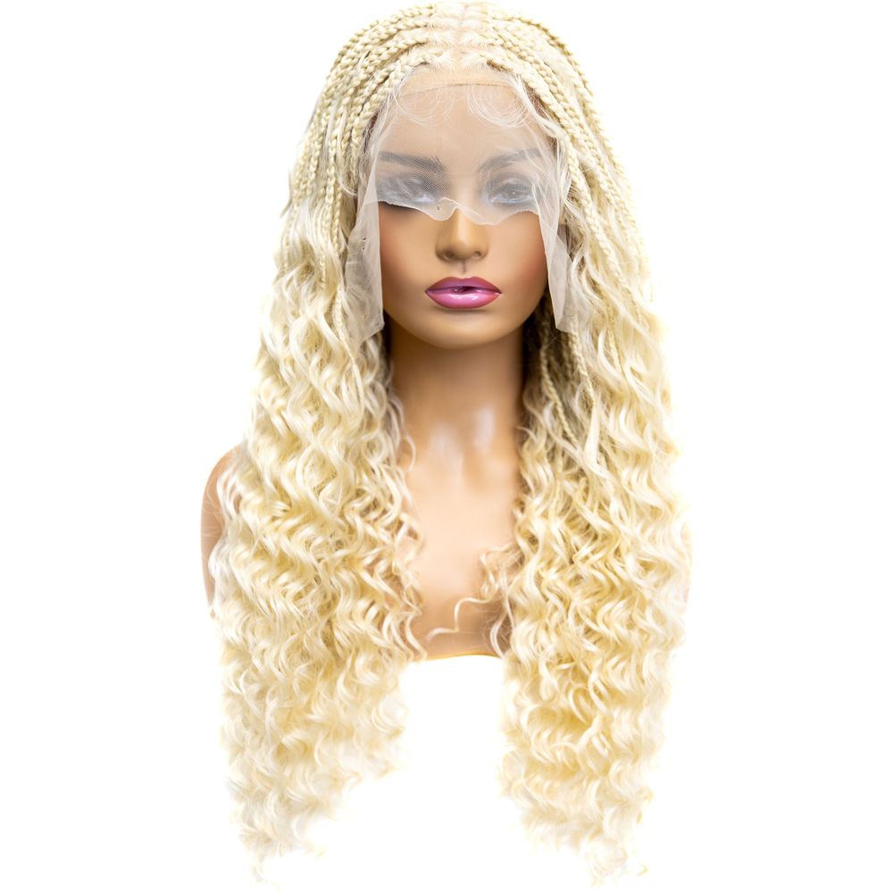 B & B Knotless Synthetic Full Lace Braided Wig - Micro Deep Wave 24" - Beauty Exchange Beauty Supply