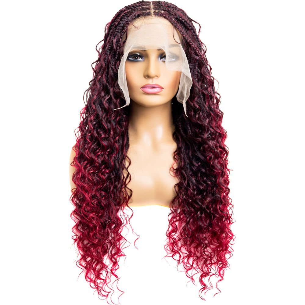 B & B Knotless Synthetic Full Lace Braided Wig - Micro Deep Wave 24" - Beauty Exchange Beauty Supply