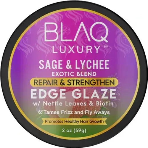 Blaq Luxury Sage & Lychee Repair and Strengthen Edge Glaze 2oz - Beauty Exchange Beauty Supply