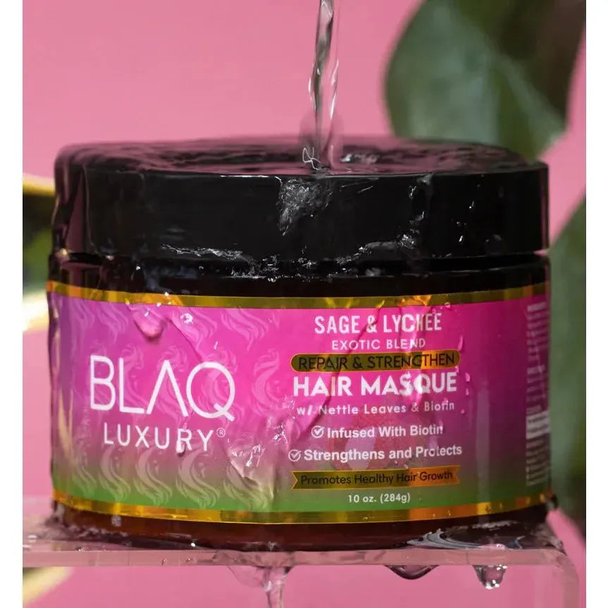 Blaq Luxury Sage & Lychee Repair and Strengthen Hair Masque 10oz - Beauty Exchange Beauty Supply