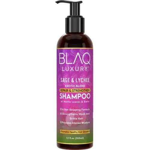 Blaq Luxury Sage & Lychee Repair and Strengthen Shampoo 12oz - Beauty Exchange Beauty Supply