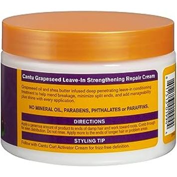 Cantu Grapeseed Strengthening Leave-In Conditioning Cream 12oz - Beauty Exchange Beauty Supply