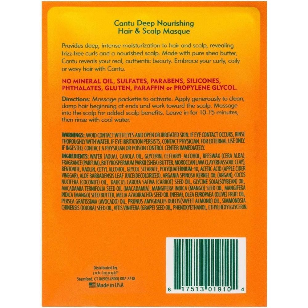 Cantu Shea Butter for Natural Hair Deep Nourishing Hair & Scalp Masque w/ Rhassoul Clay 1.5oz - Beauty Exchange Beauty Supply